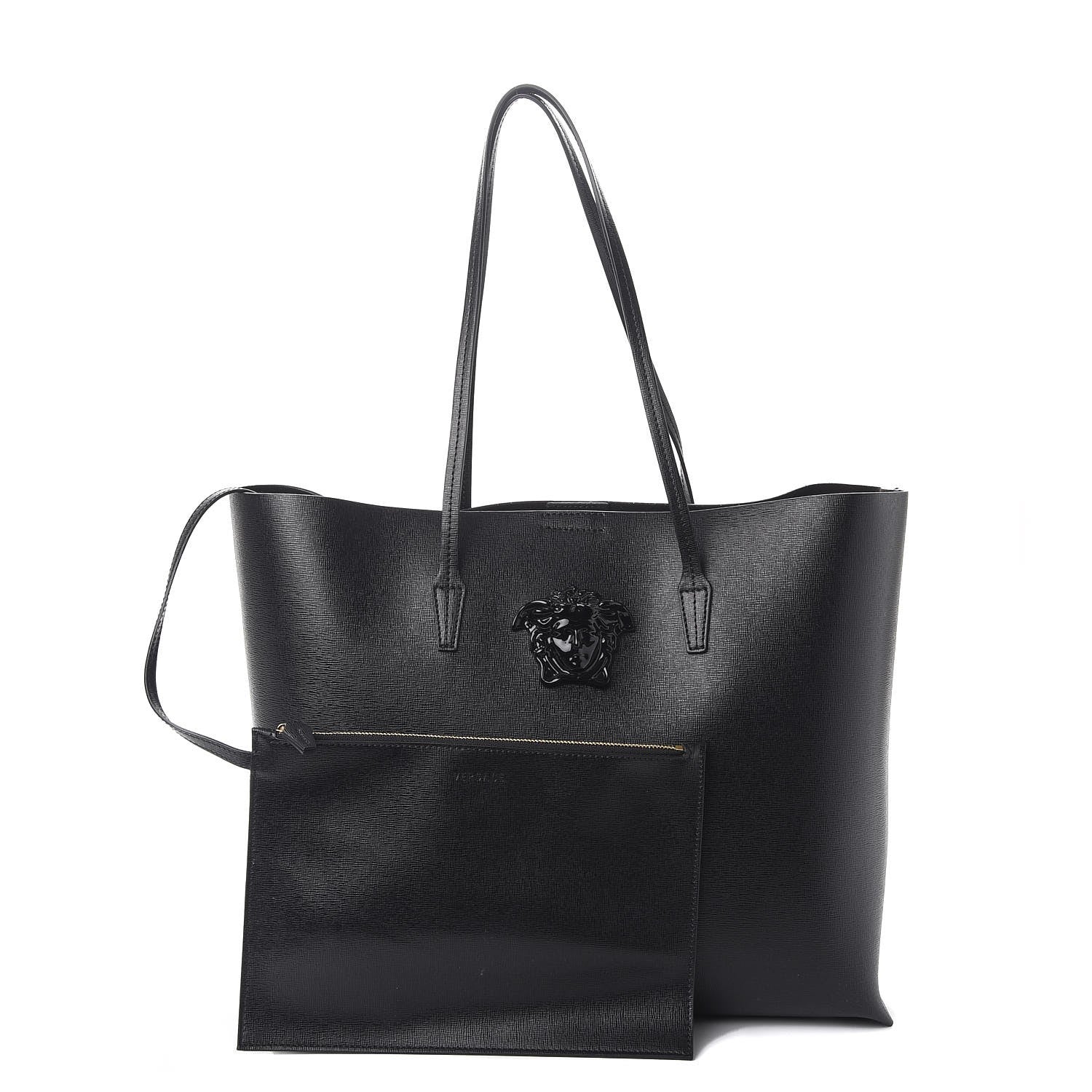 Versace Grained Calfskin Palazzo Medusa Tote Black 3 of 8