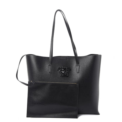 Versace Grained Calfskin Palazzo Medusa Tote Black 3 of 8