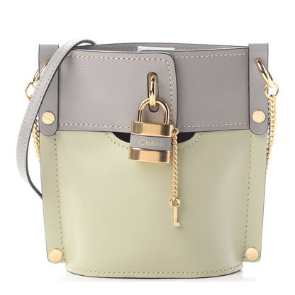 Chloe Shiny Calfskin Goatskin Mini Aby Bi-Color Bucket Light Eucalyptus 1 of 7