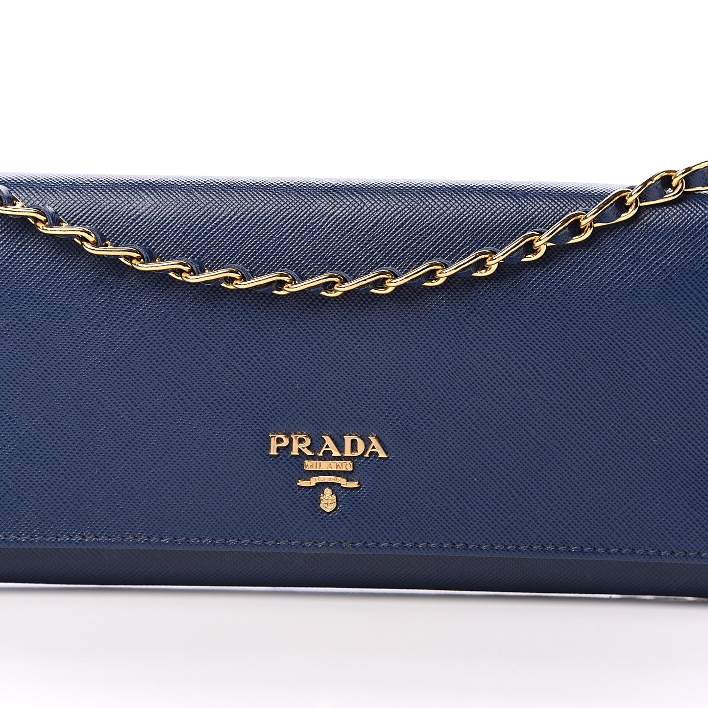 Saffiano Metal Oro Chain Wallet Bleuette
