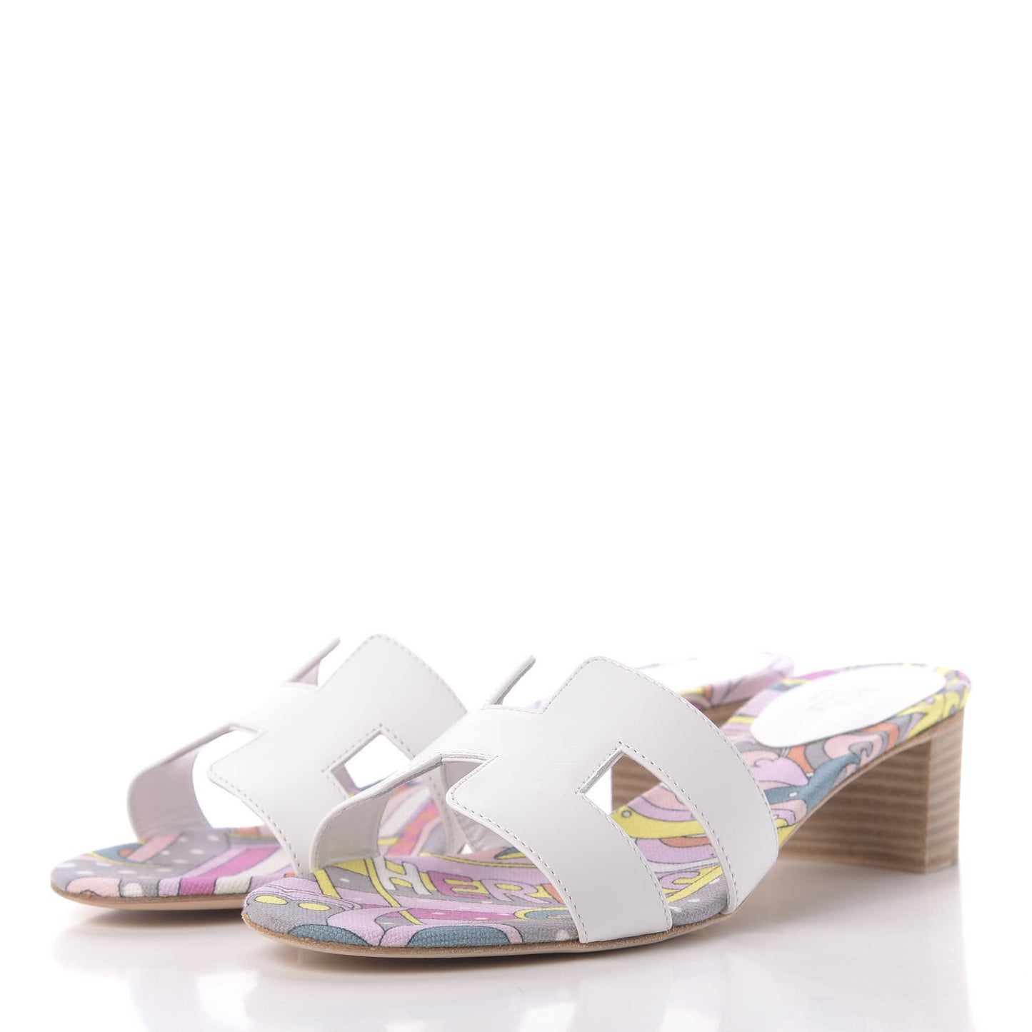 Box Calfskin Bois De Rose Oasis Sandals 37.5 White