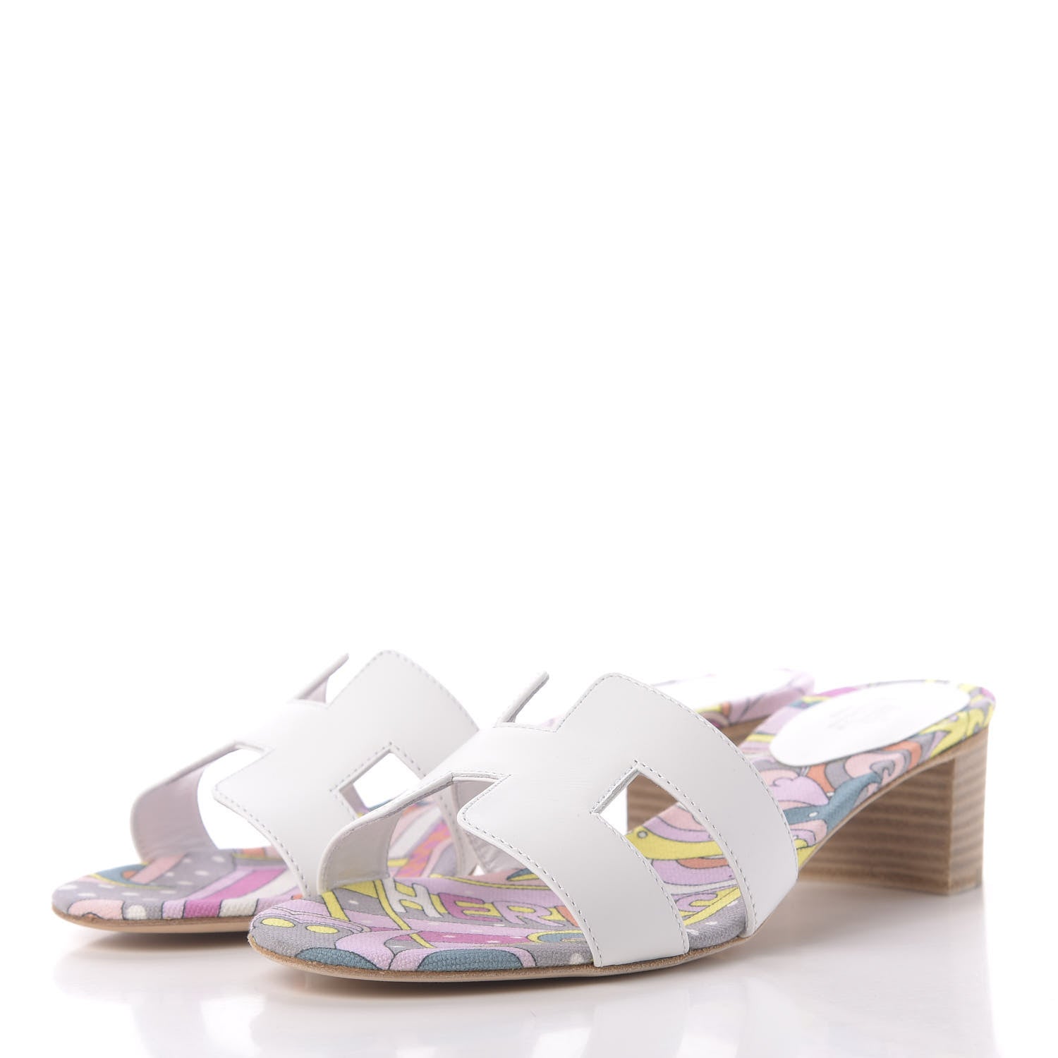Hermes Box Calfskin Bois De Rose Oasis Sandals 37.5 White 3 of 10