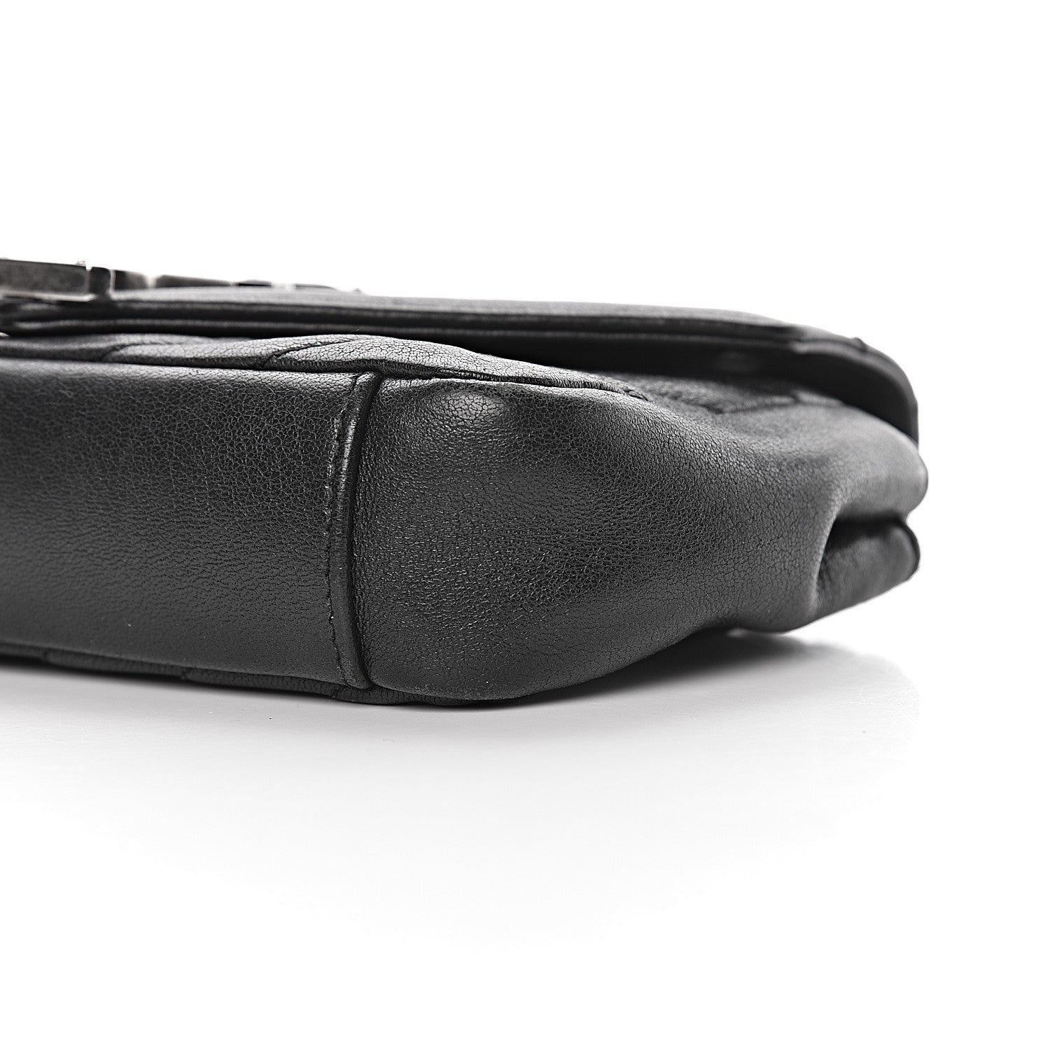 Saint Laurent Sheepskin Matelasse Chevron Monogram Classic Baby Chain Bag Black 11 of 16