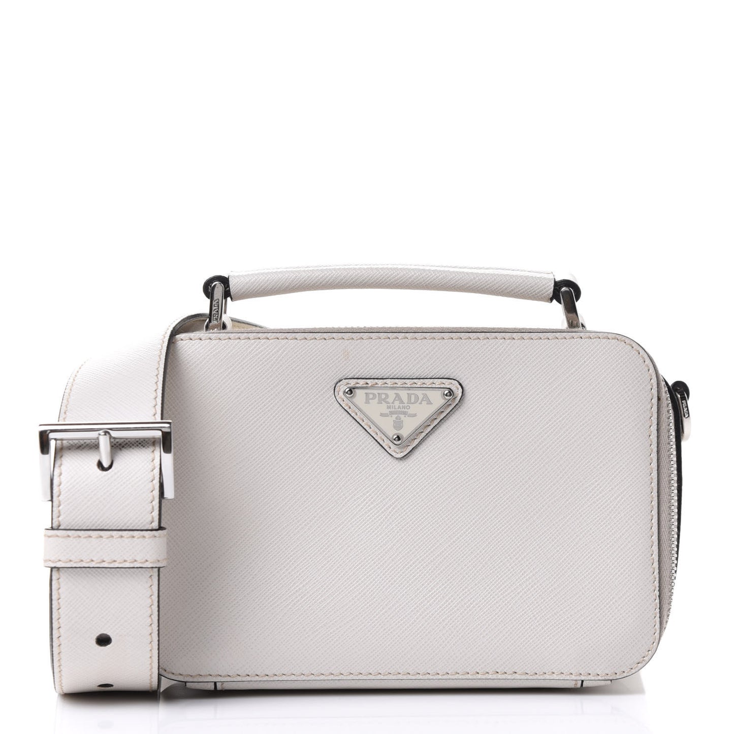 Saffiano Travel Small Brique Top Handle Crossbody Bag Talco