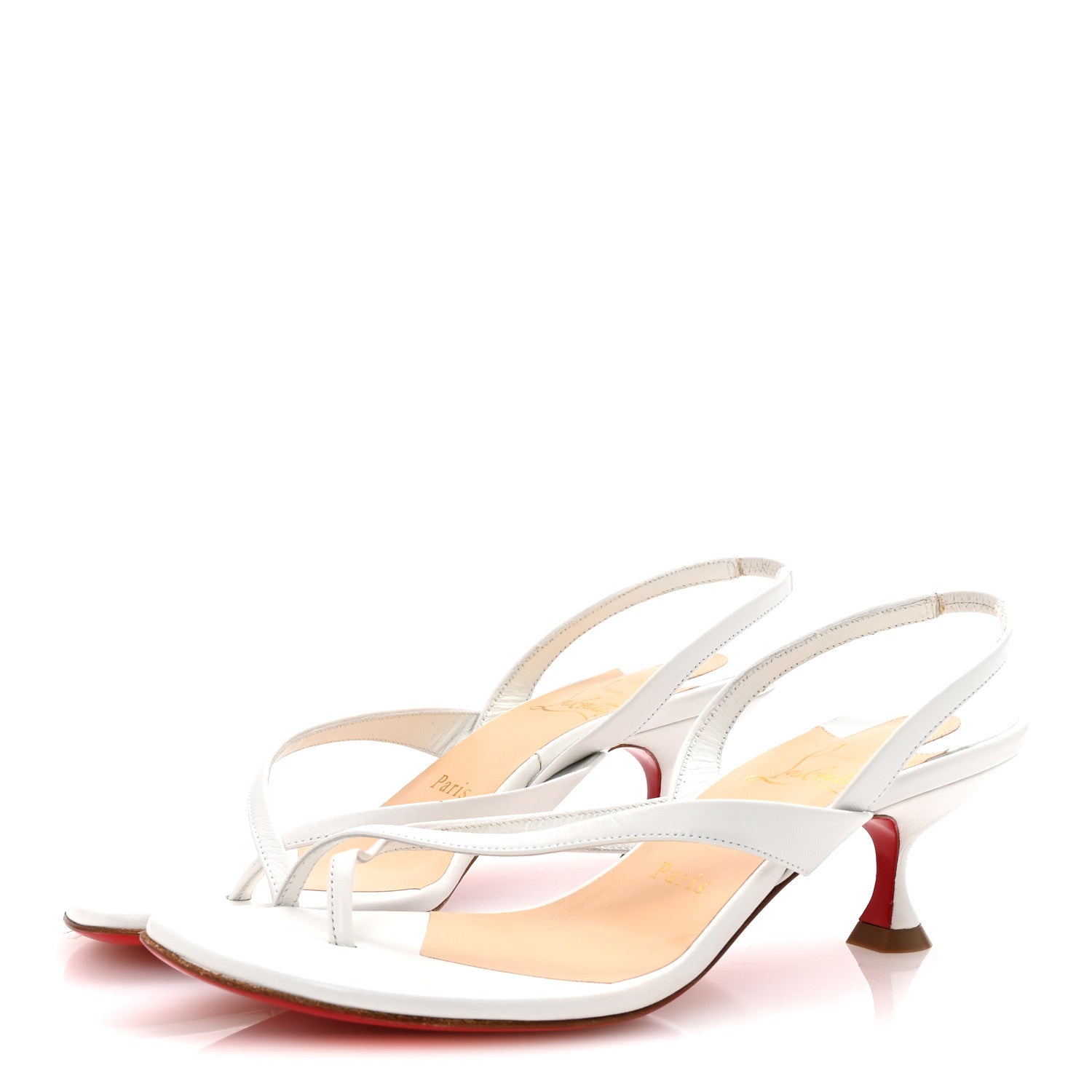 Christian Louboutin Kid Taralita 55 Thong Sandals 36.5 White 4 of 9
