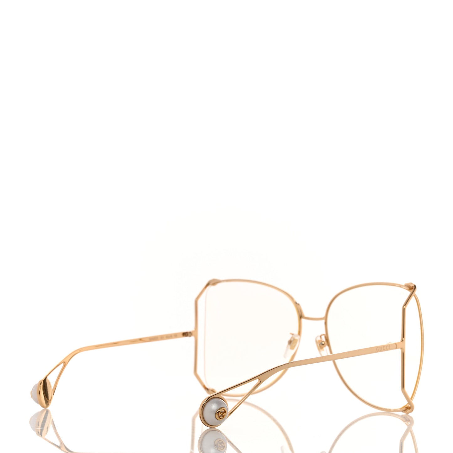 Metal Oversized Round Sunglasses GG0252S Gold