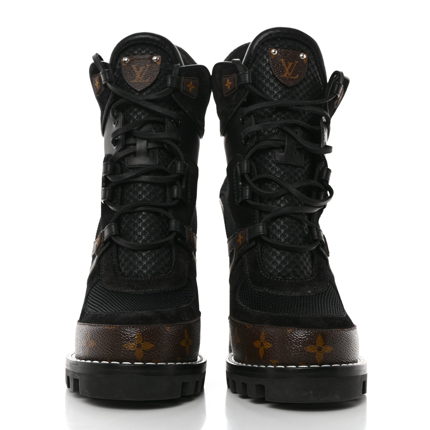 Suede Calfskin Monogram Star Trail Ankle Boots 39.5 Black
