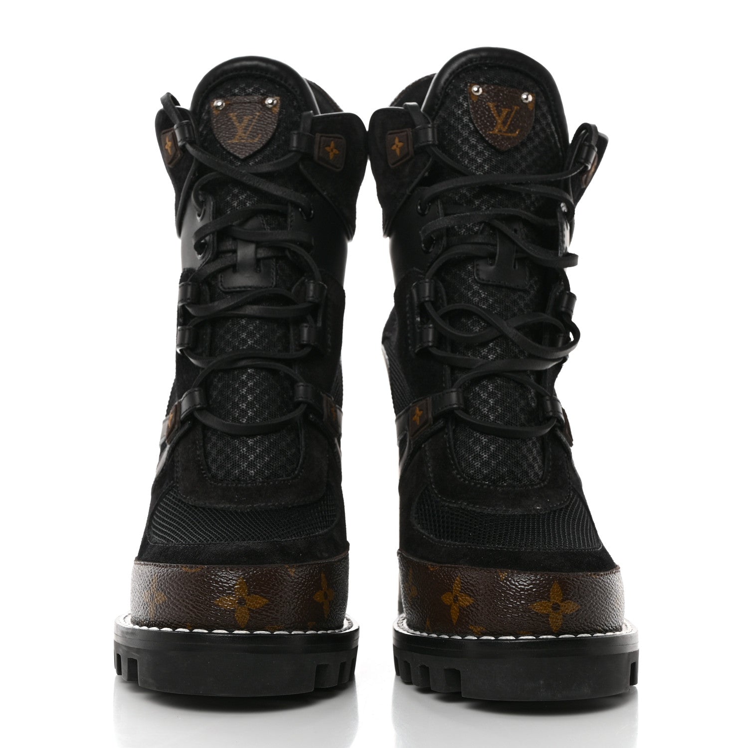 Louis Vuitton Suede Calfskin Monogram Star Trail Ankle Boots 39.5 Black 2 of 8