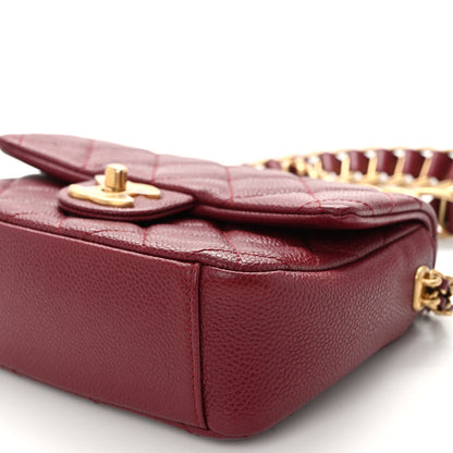 Chanel Caviar Quilted Mini Chain Soul Flap Burgundy 10 of 11