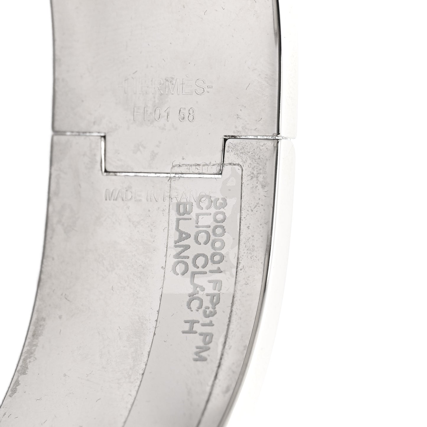 Enamel Wide Clic Clac H Bracelet PM White