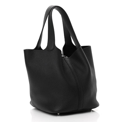 Hermes Taurillon Clemence Picotin Lock 22 MM Black 3 of 11