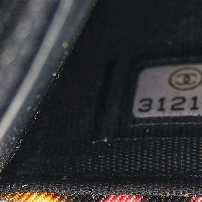 Chanel Fabric Printed Chanel 19 Wallet On Chain WOC Black Multicolor 8 of 14