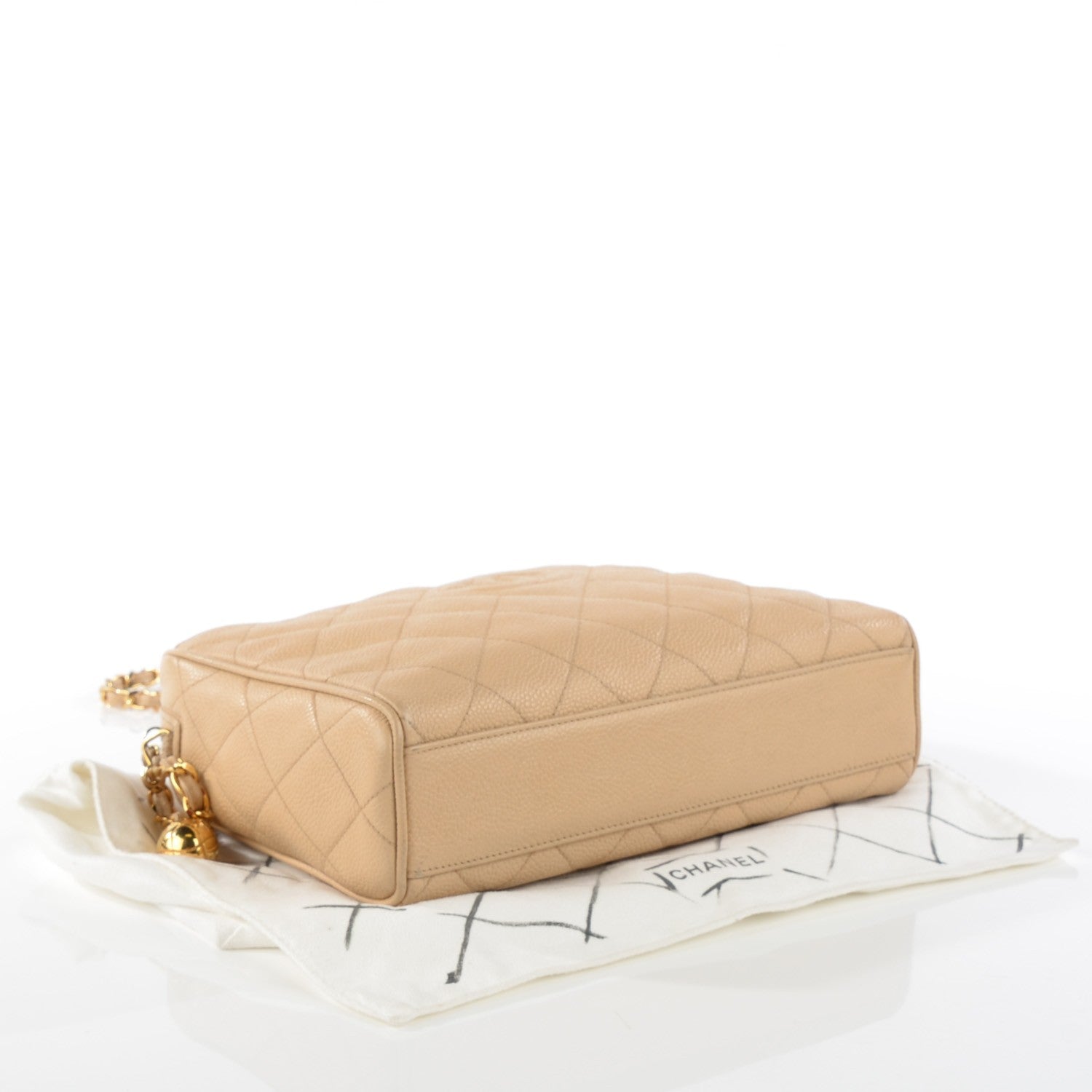 Chanel Caviar Quilted Shoulder Bag Beige 4 of 8