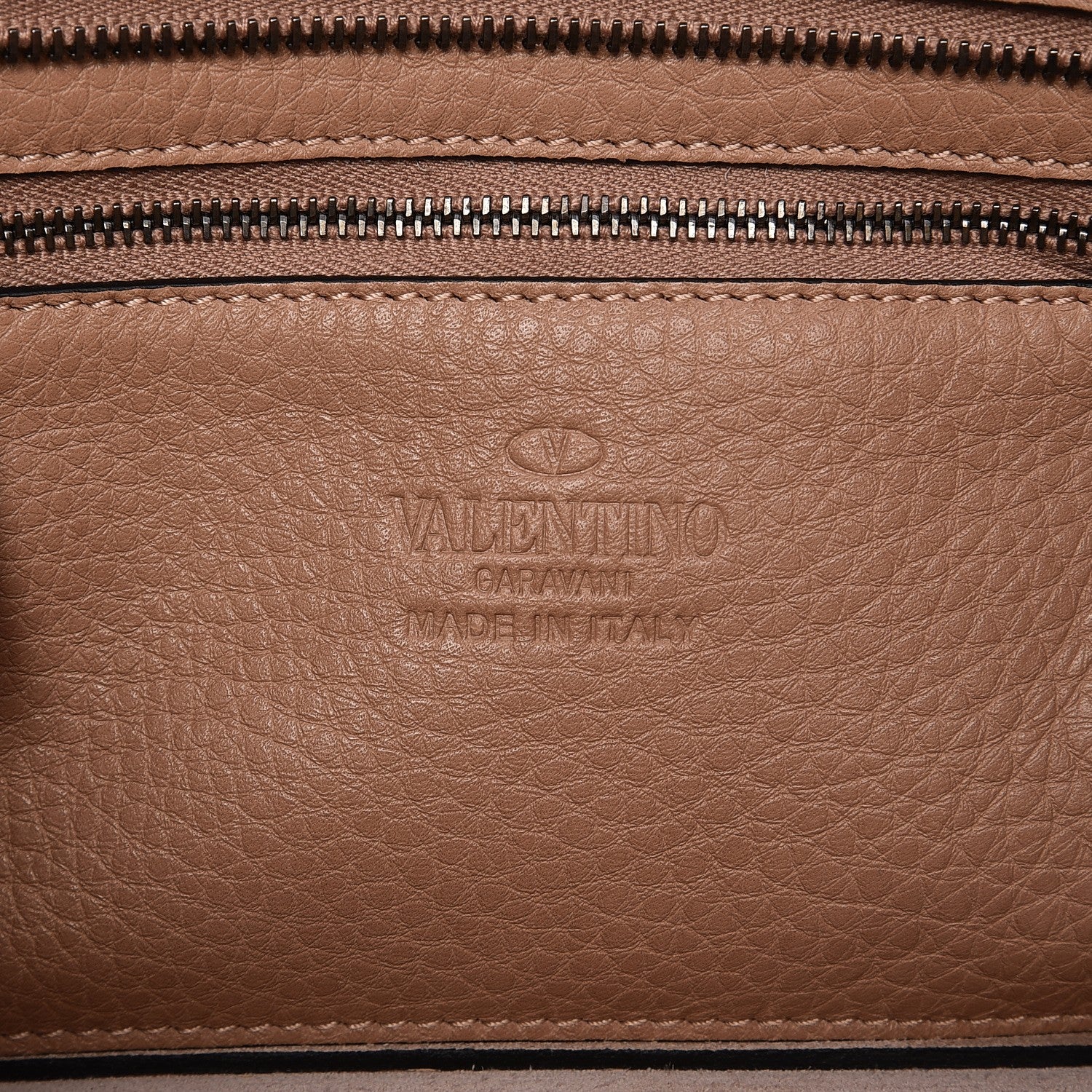 Valentino Garavani Pebbled Calfskin Small Rockstud Double Handle Tote Soft Noisette 7 of 9