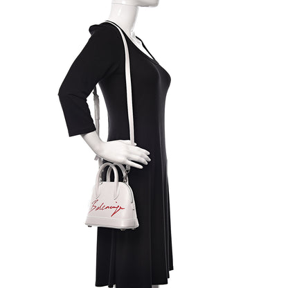 Balenciaga Calfskin Lipstick Logo XXS Ville Top Handle Bag White 2 of 11