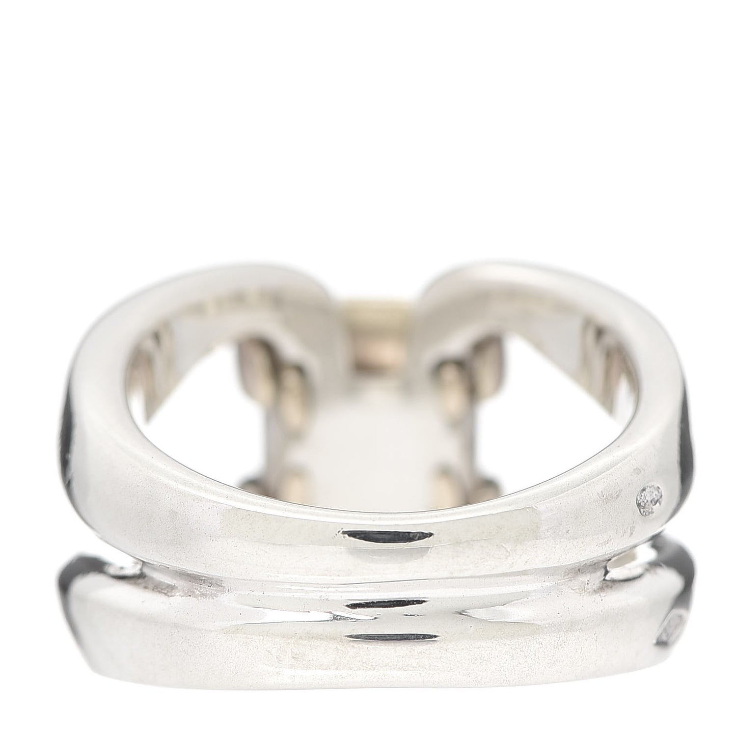 Sterling Silver 18K Yellow Gold H Ring 52 6