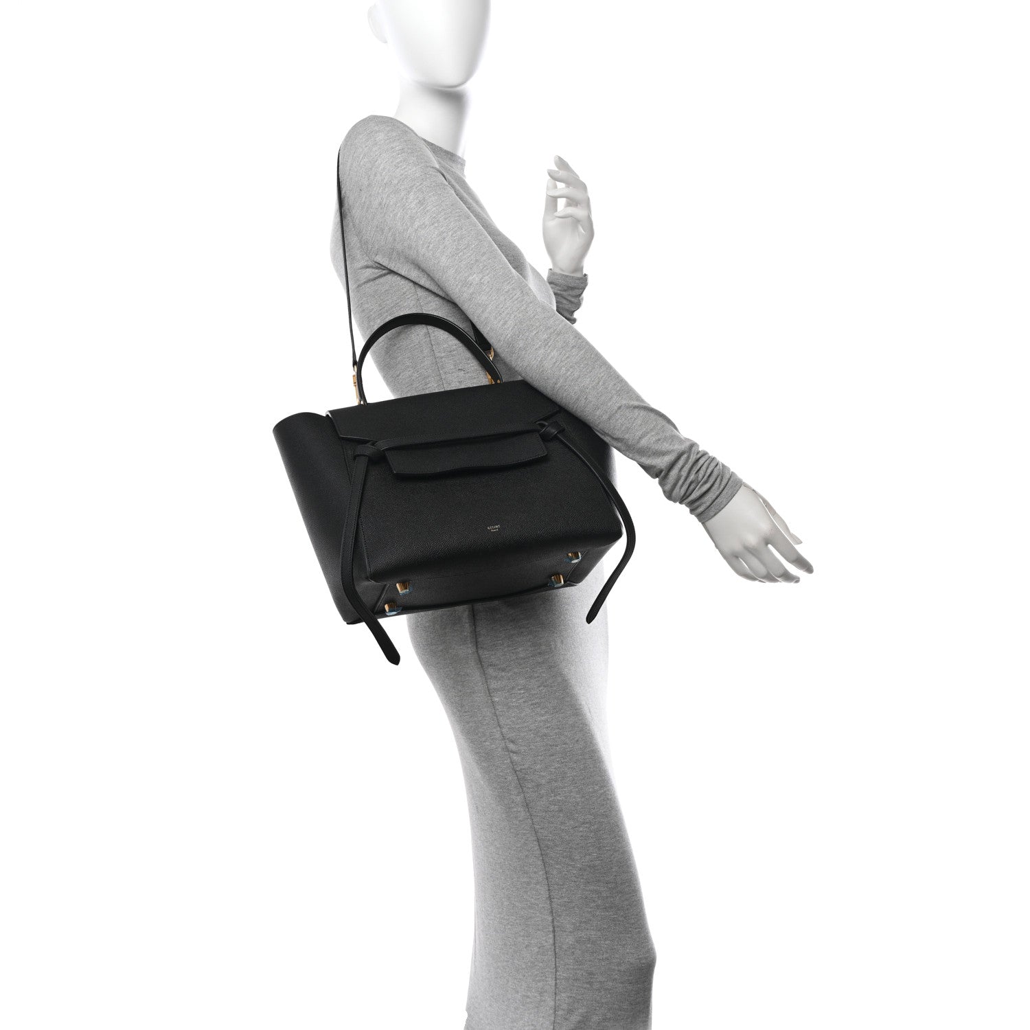 Celine Grained Calfskin Mini Belt Bag Black 2 of 11