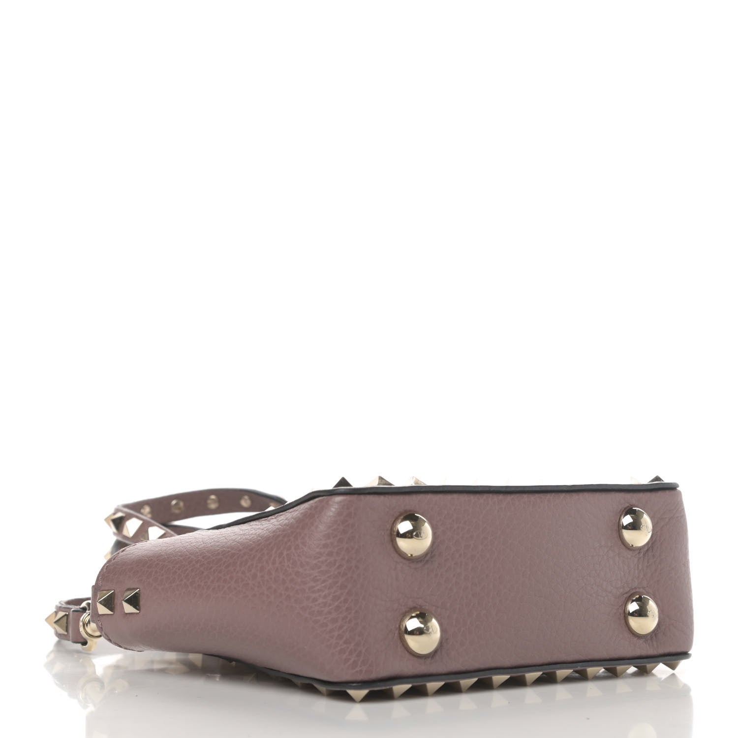 Valentino Garavani Grained Calfskin Micro Rockstud Tote Dark Mauve 3 of 4