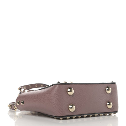 Valentino Garavani Grained Calfskin Micro Rockstud Tote Dark Mauve 3 of 4
