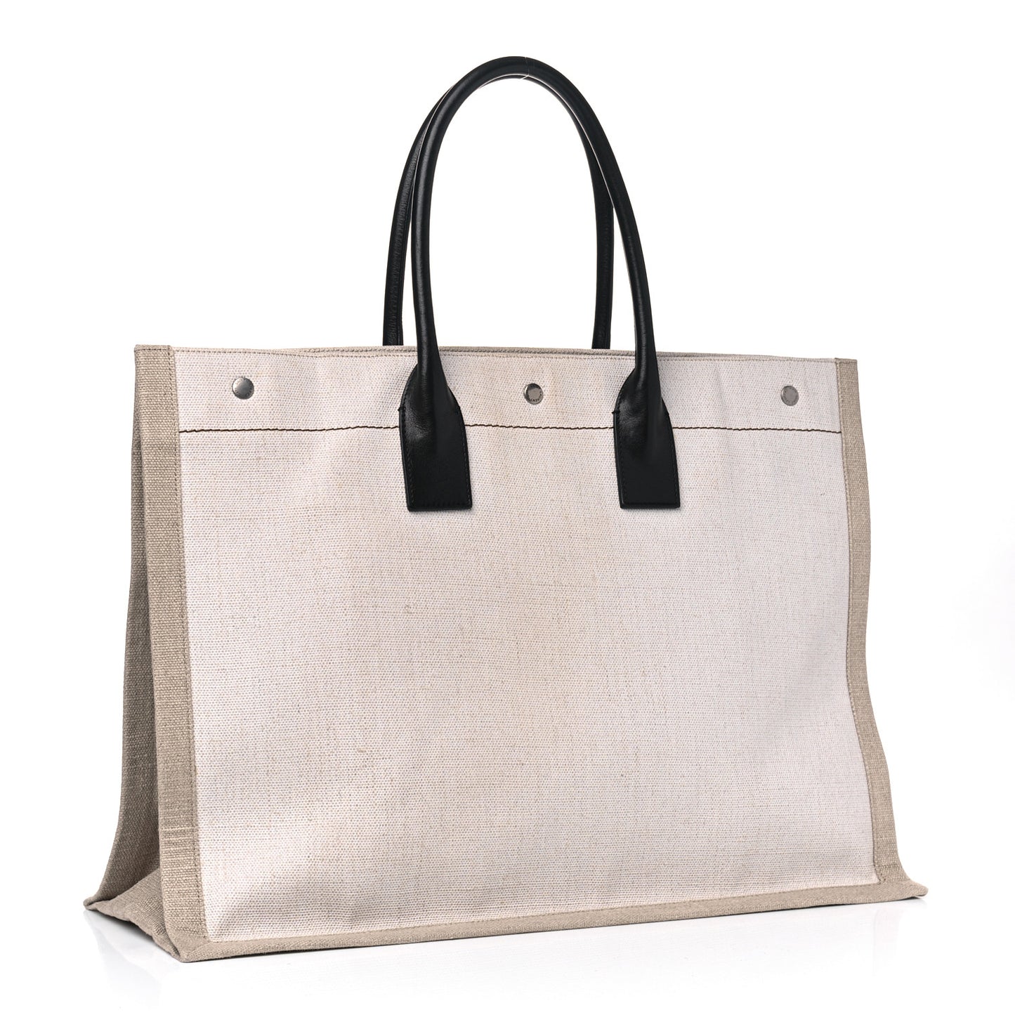 Linen Calfskin Rive Gauche Tote Optic White