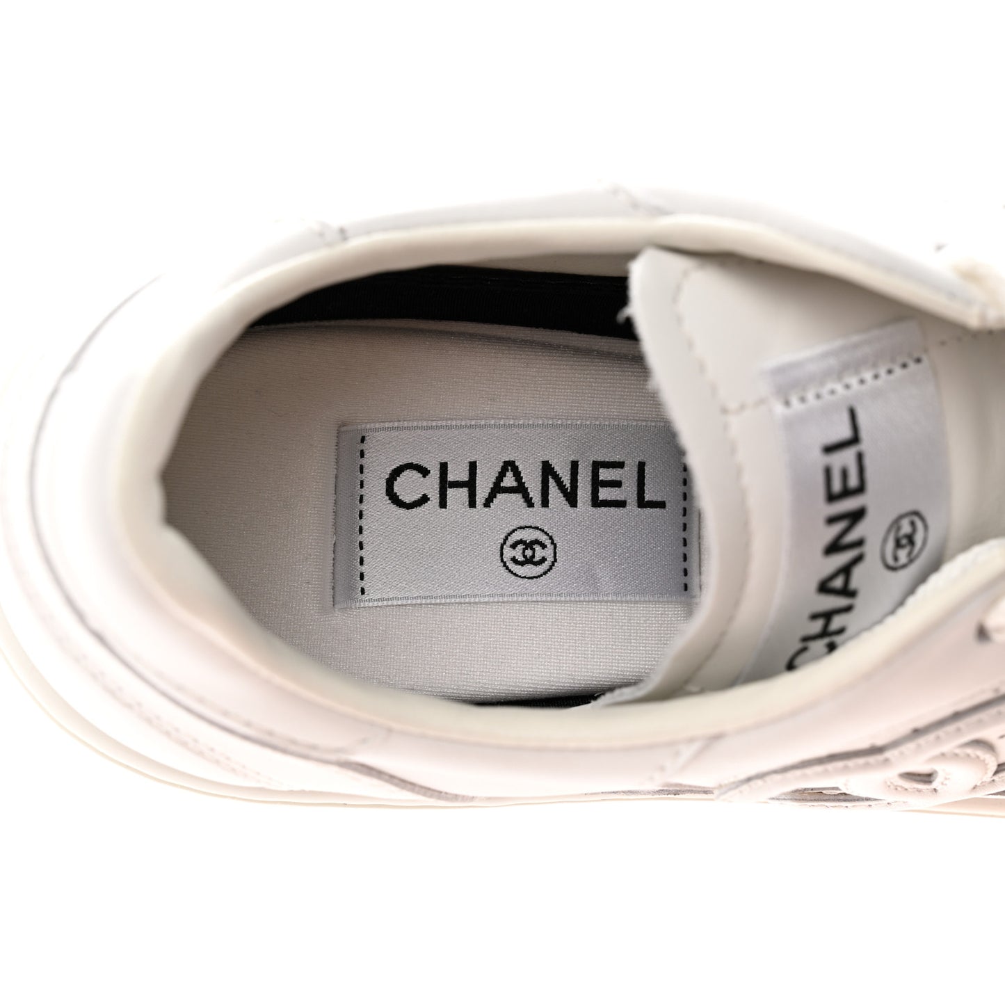 Calfskin CC Womens Sneakers 40.5 White