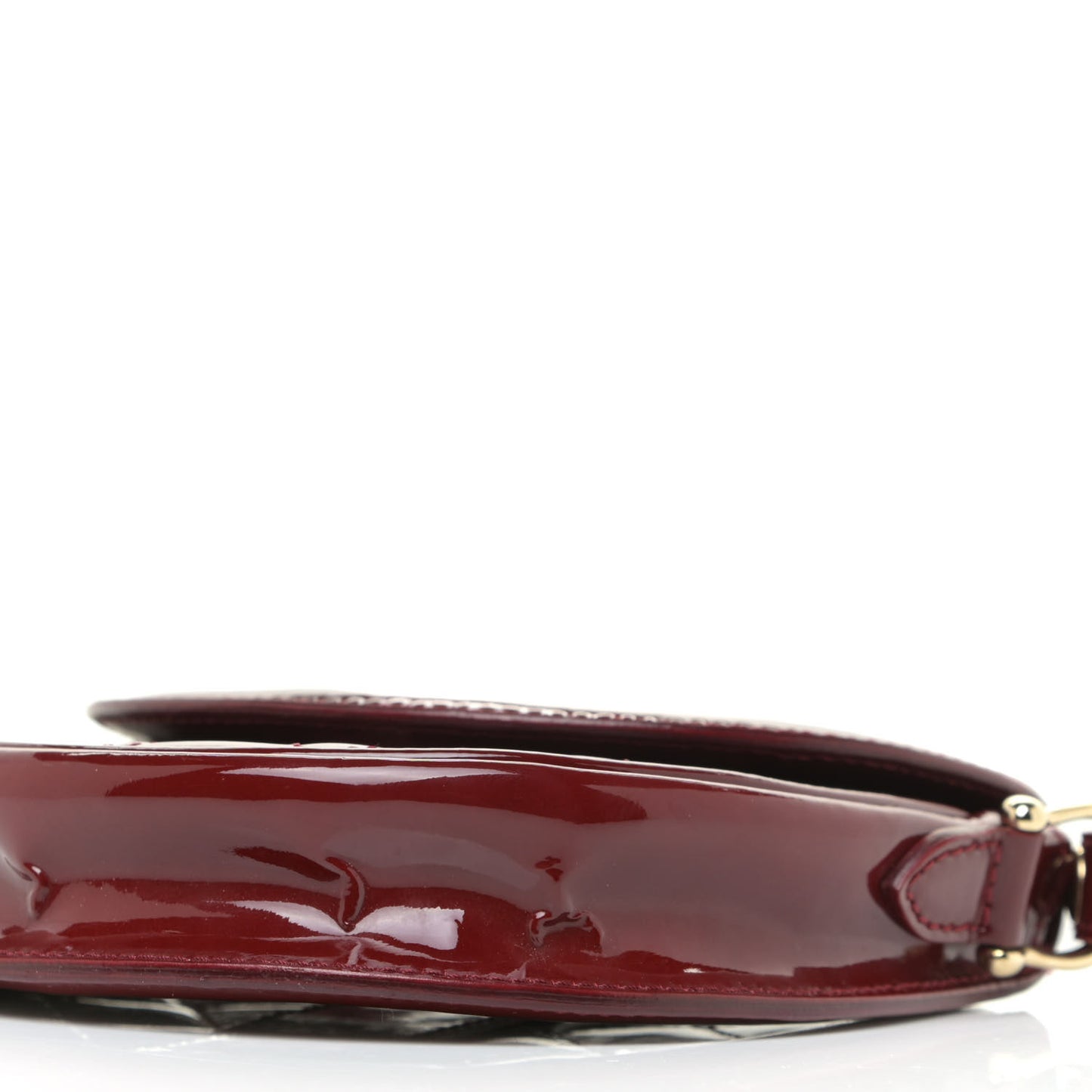 Patent Calfskin Quilted Mini Crossbody Bag Dark Red