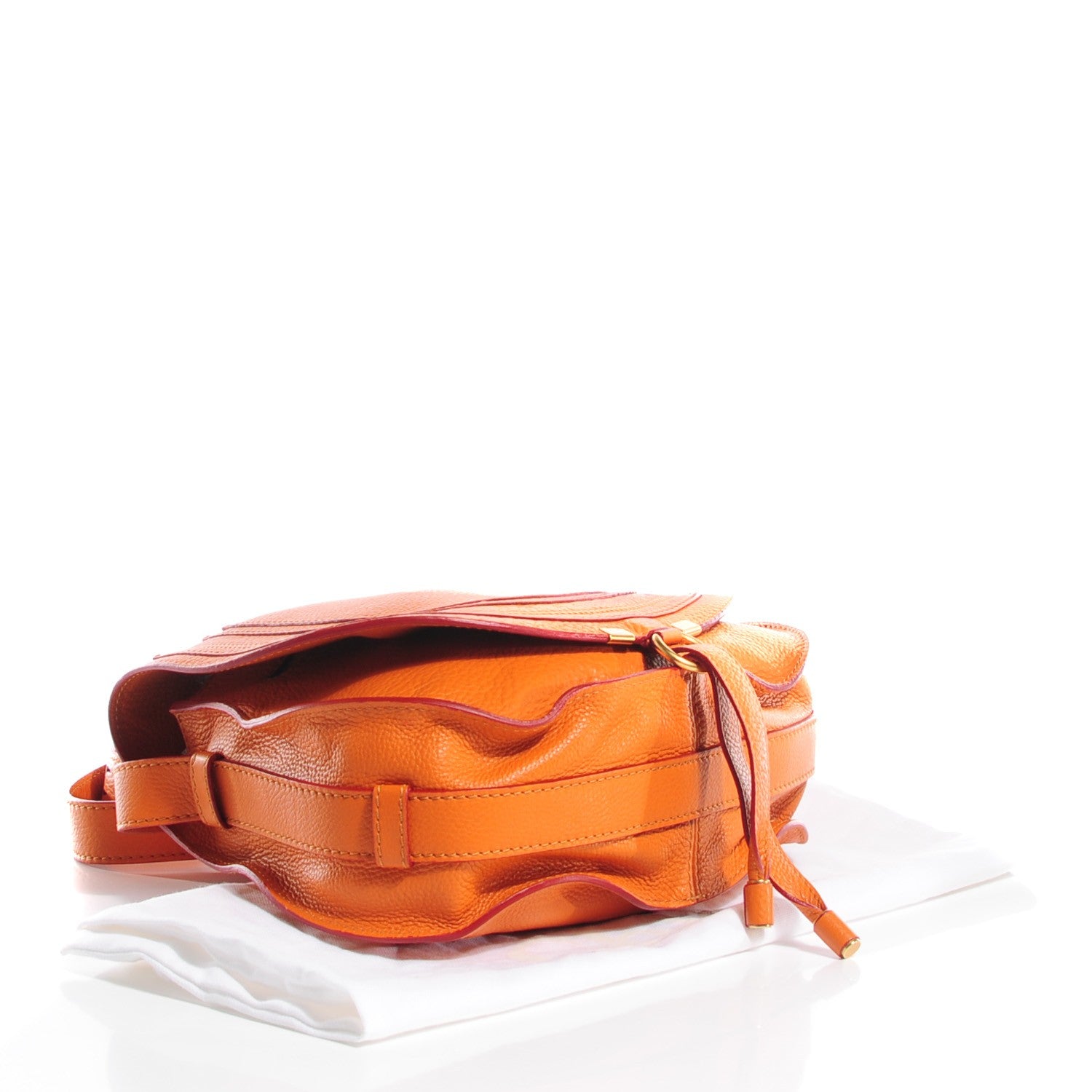 Chloe Grained Calfskin Medium Marcie Saddle Bag Orange 5 of 10