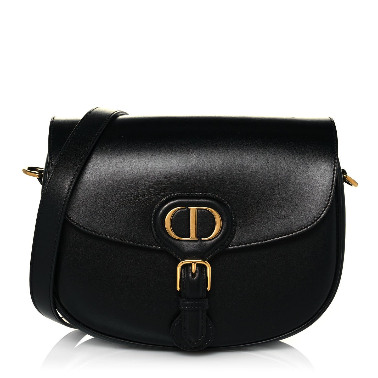 Box Calfskin Medium Bobby Flap Black