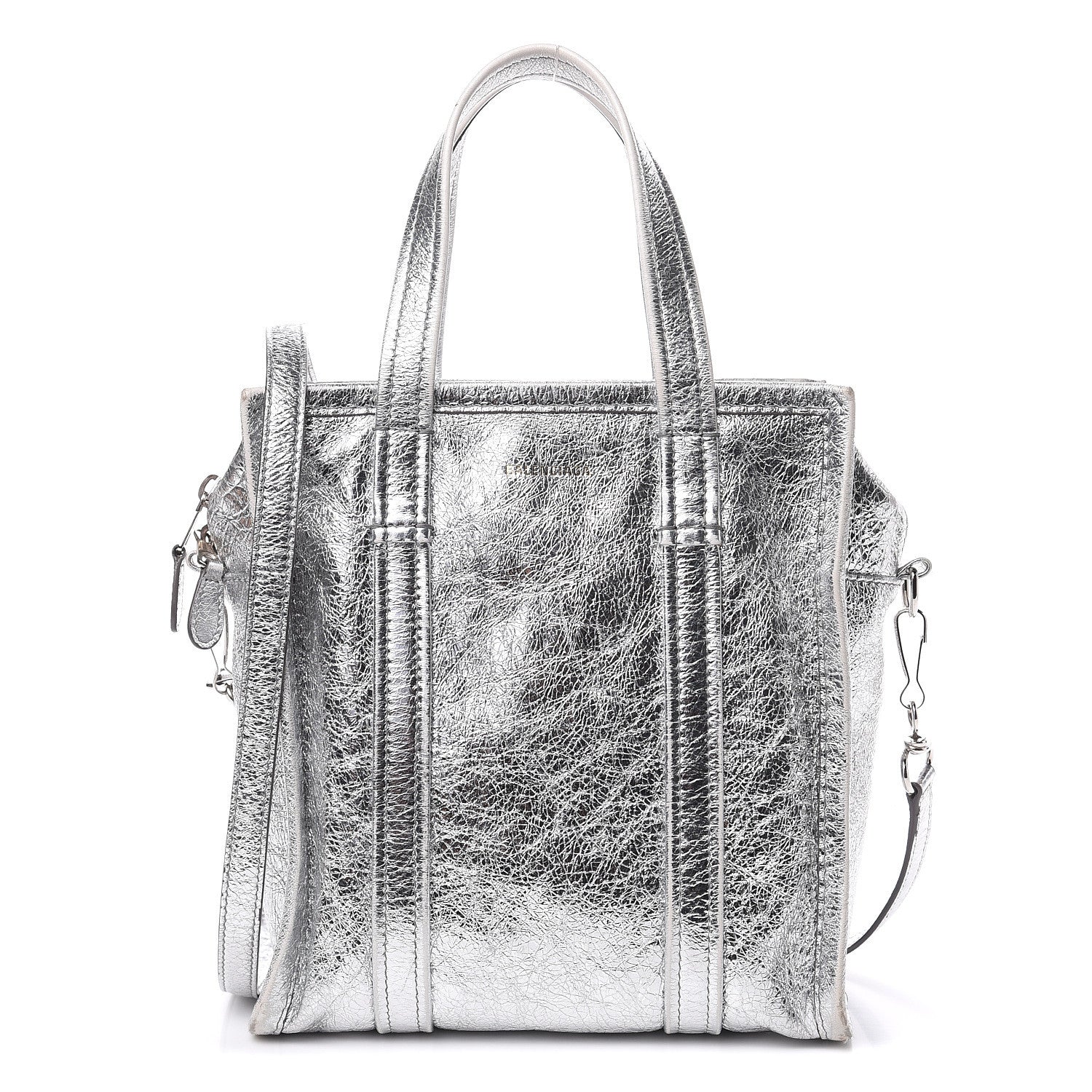 Balenciaga Metallic Calfskin S Bazar Shopper Tote Silver Hardware 1 of 16