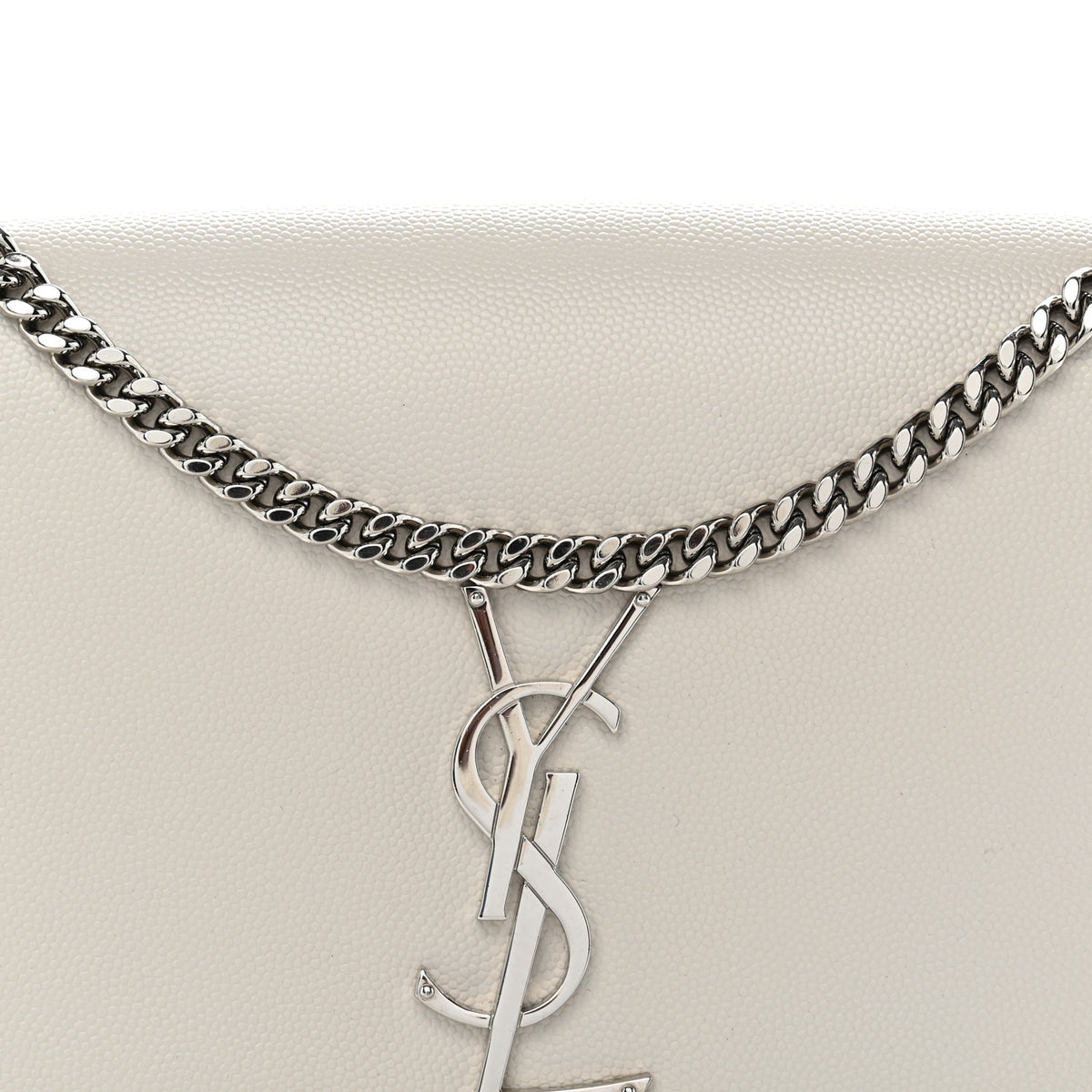 Saint Laurent Grain De Poudre Medium Classic Monogram Kate Satchel Icy White 8 of 12