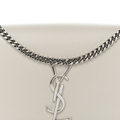 Saint Laurent Grain De Poudre Medium Classic Monogram Kate Satchel Icy White 8 of 12