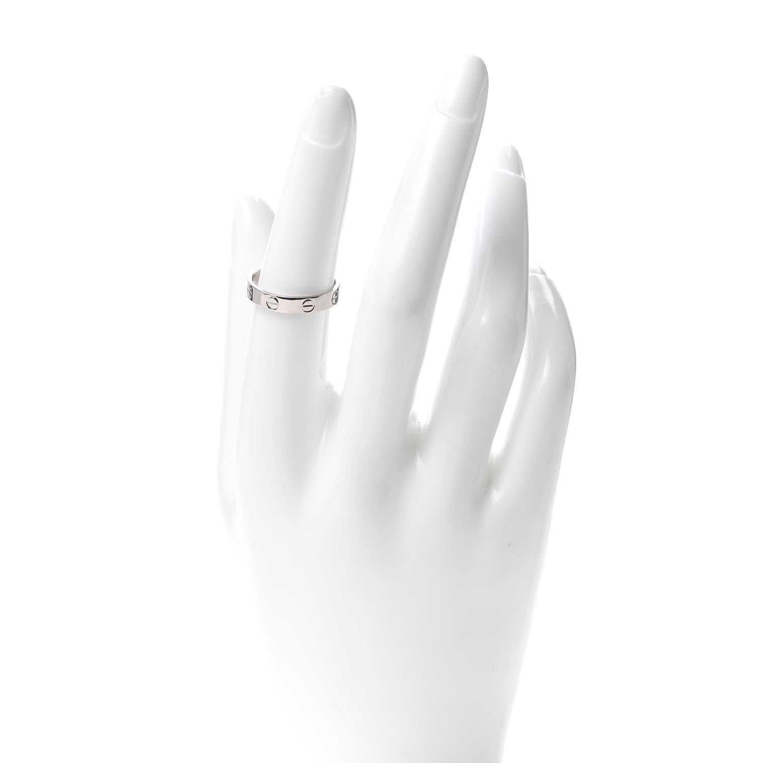 Cartier 18K White Gold 3.5mm LOVE Wedding Band Ring 53 6.25 2 of 4