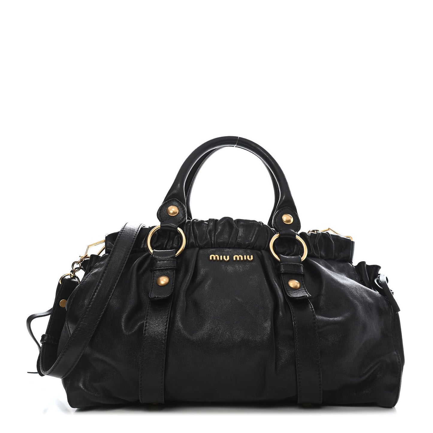 Vitello Lux Top Handle Satchel Black
