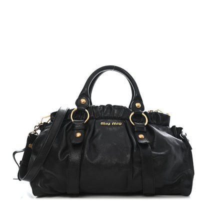 Miu Miu Vitello Lux Top Handle Satchel Black 1 of 10