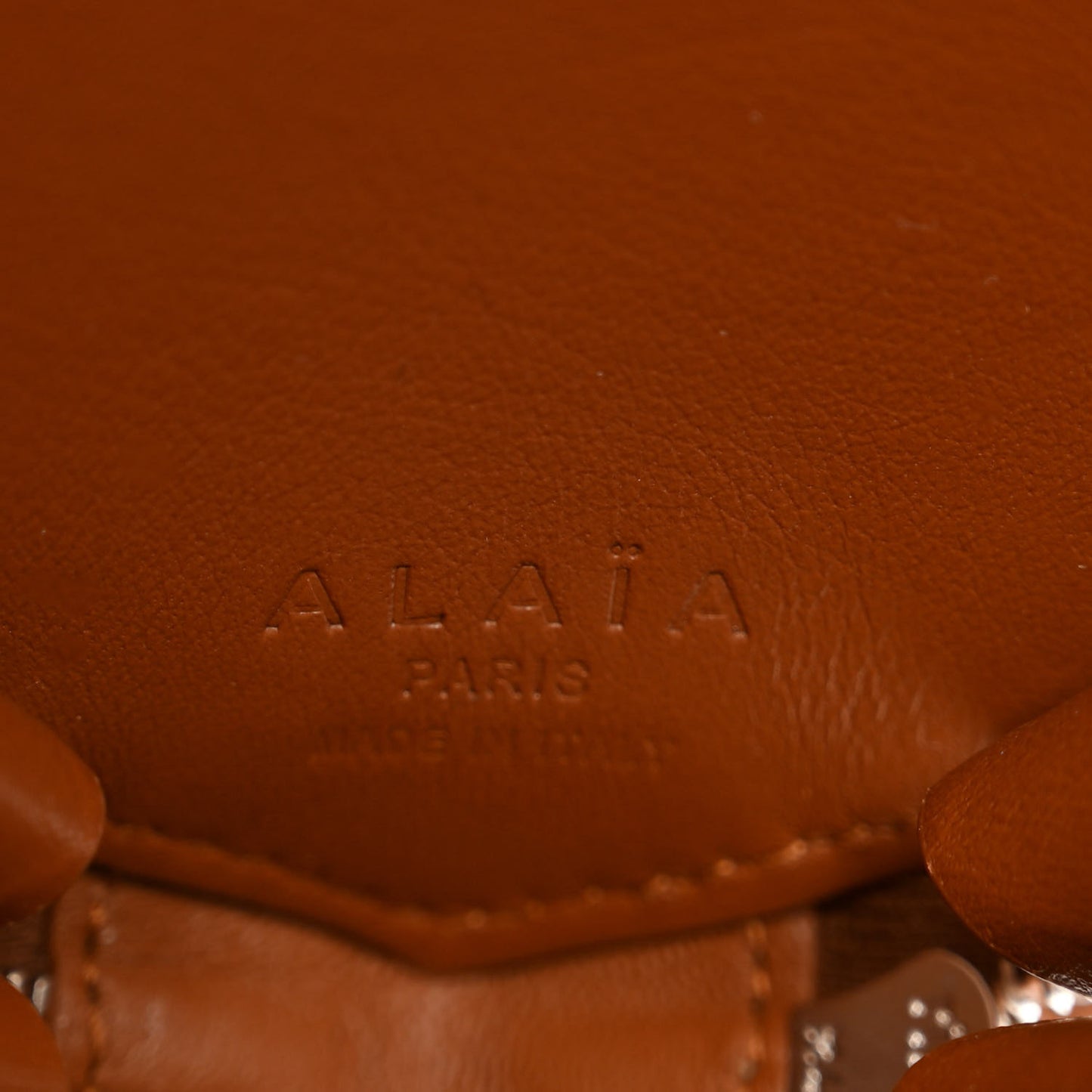 Calfskin Snakeskin Embossed Le Coeur Bag Caramel
