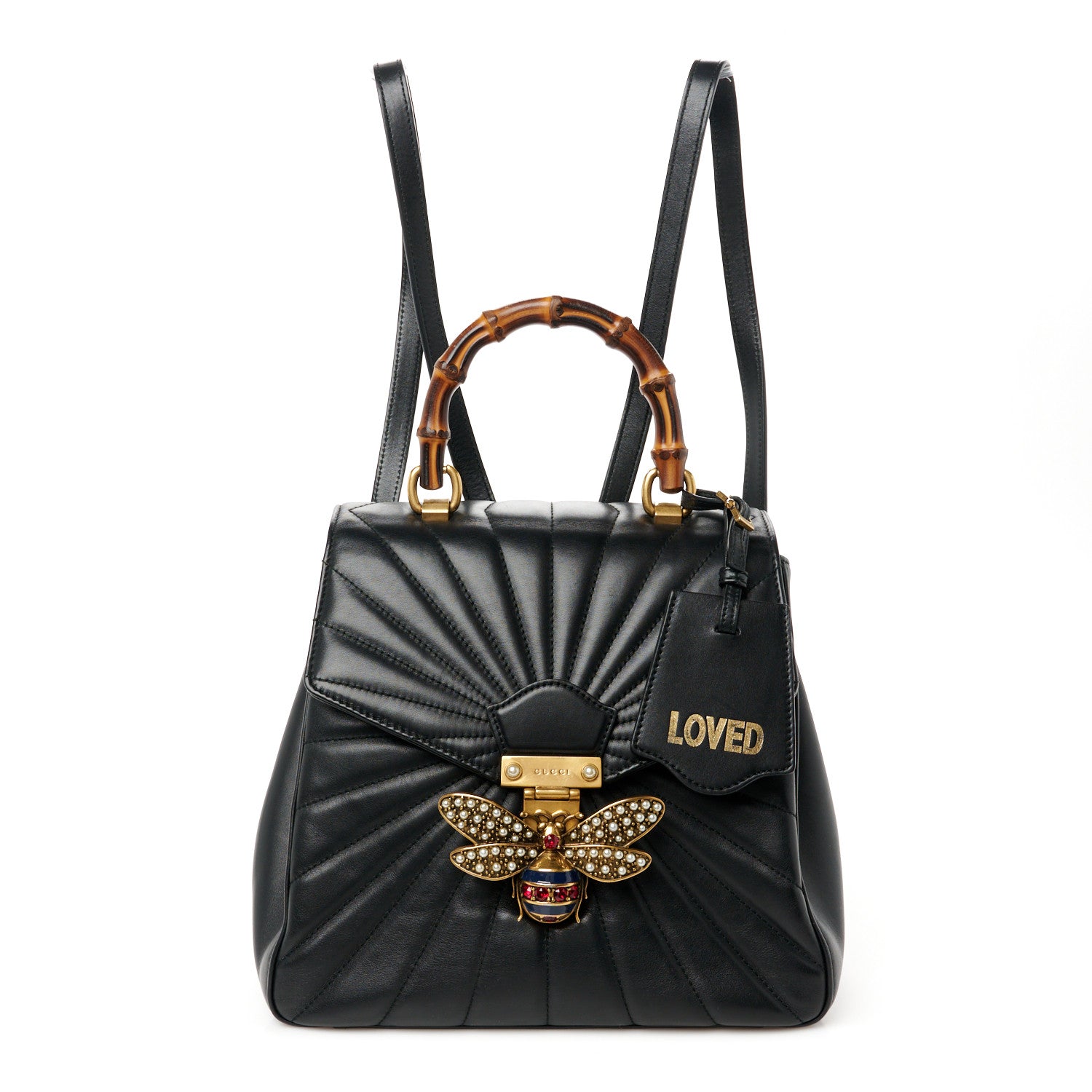 Gucci Calfskin Bamboo Trapuntata Queen Margaret Backpack Black 1 of 13