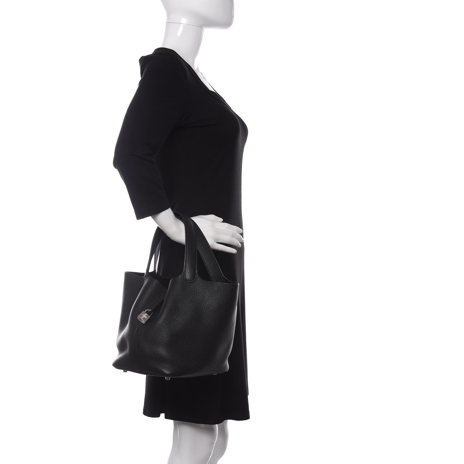 Hermes Taurillon Clemence Picotin Lock 22 MM Black 2 of 10