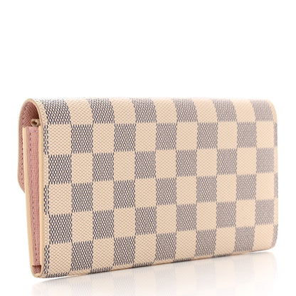 Louis Vuitton Damier Azur Emilie Wallet Rose Ballerine 3 of 7