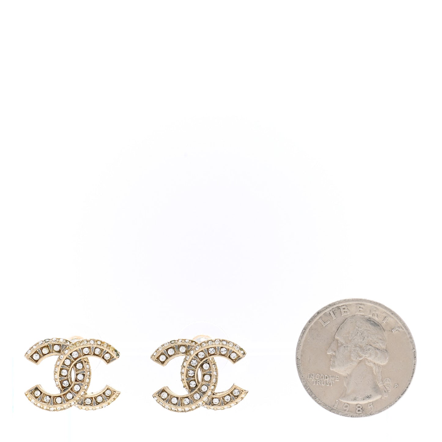 Crystal Timeless CC Earrings Light Gold