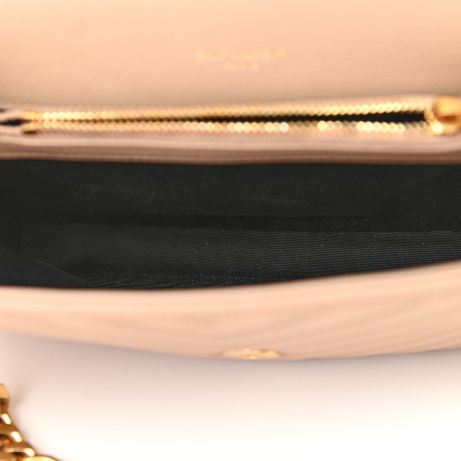 Saint Laurent Sheepskin Matelasse Chevron Monogram Medium College Bag Dark Beige 5 of 9