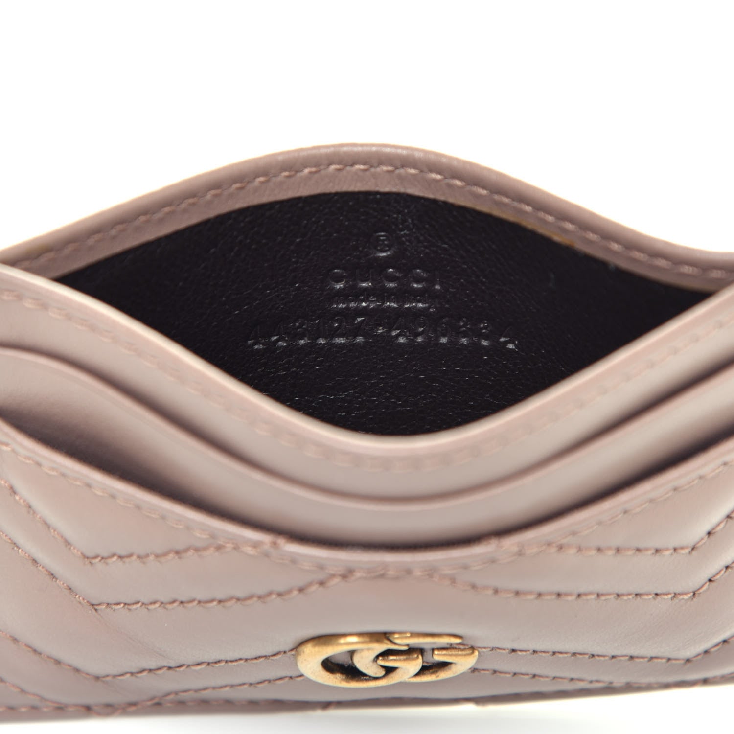 Gucci Calfskin Matelasse GG Marmont Card Holder Porcelain Rose 6 of 6