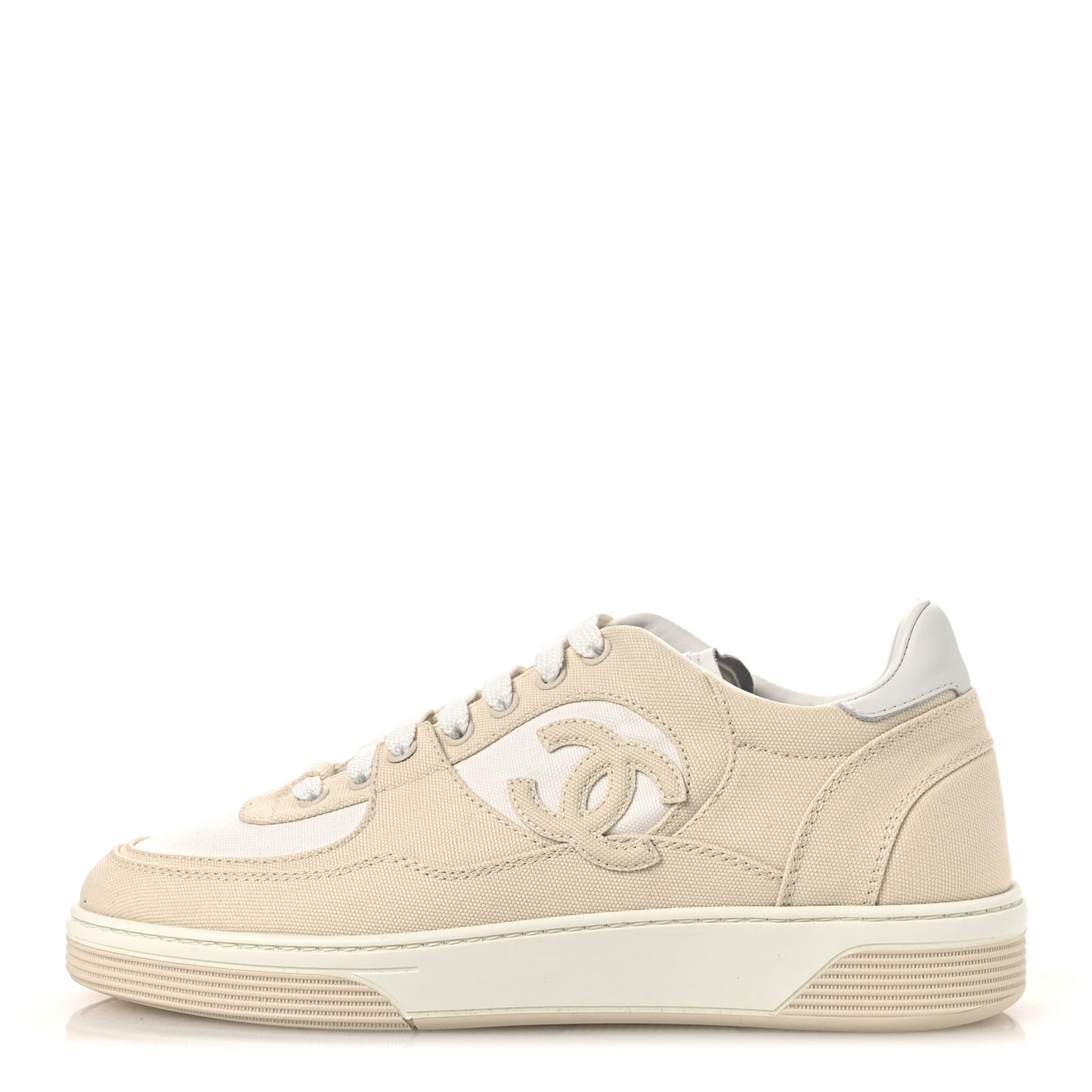 Cotton Sneakers 40 Light Beige White