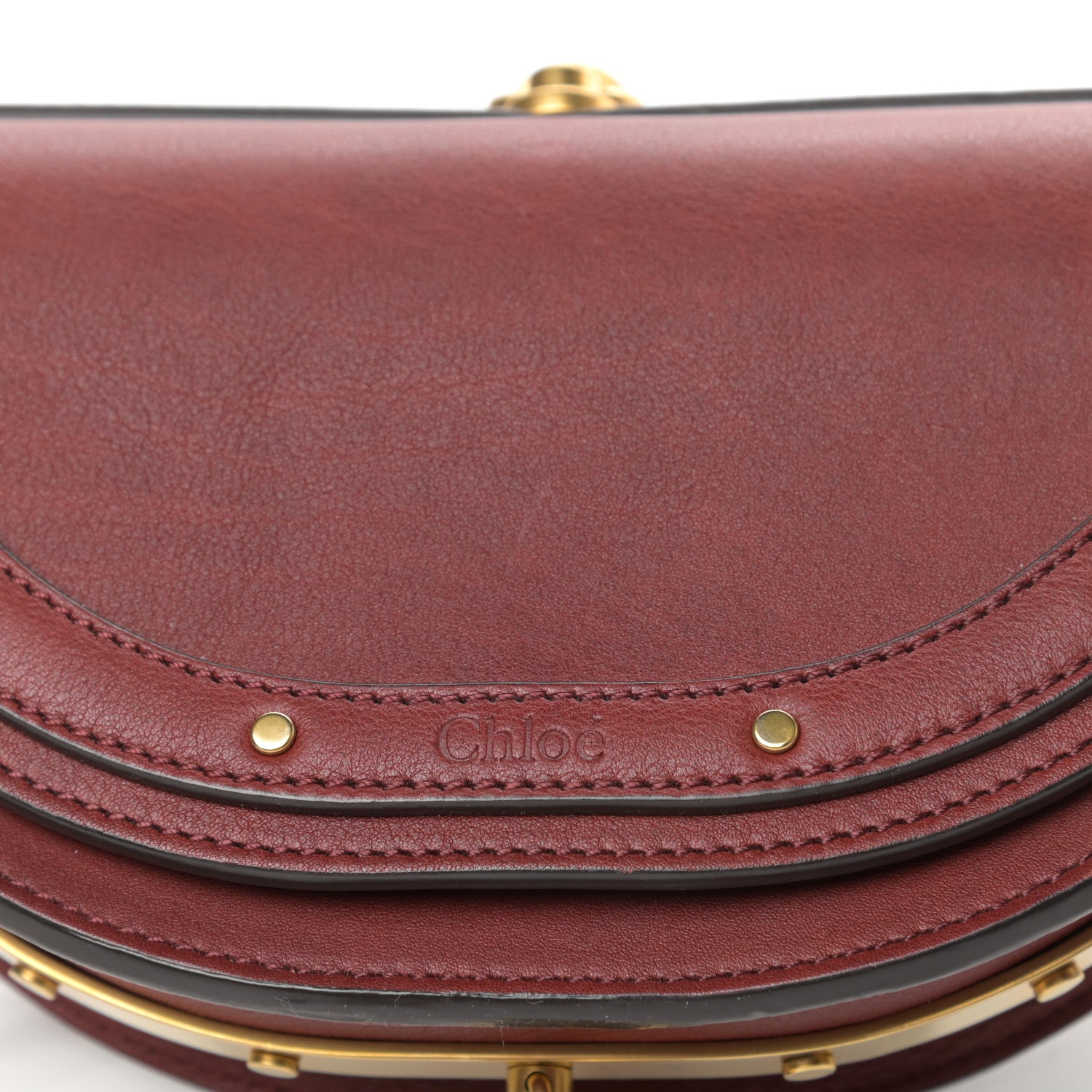 Chloe Calfskin Small Nile Bracelet Minaudiere Bag Sienna Red 11 of 11