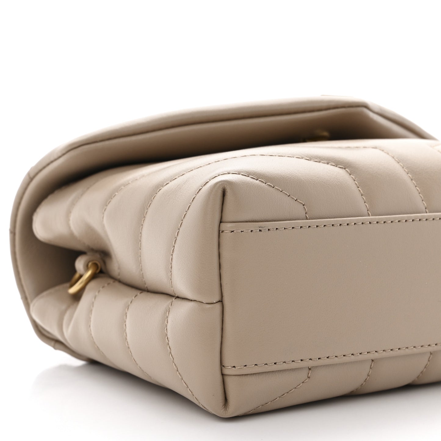 Calfskin Y Quilted Monogram Toy Loulou Crossbody Bag Dark Beige