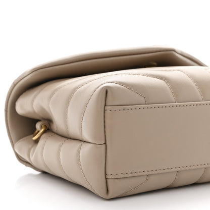 Saint Laurent Calfskin Y Quilted Monogram Toy Loulou Crossbody Bag Dark Beige 9 of 13