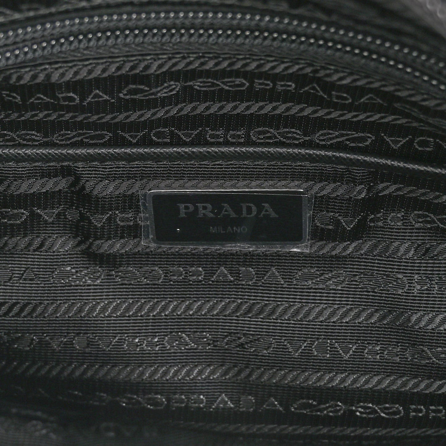 Re-Nylon Vela Saffiano Pocket Double Buckle Messenger Shoulder Bag Black