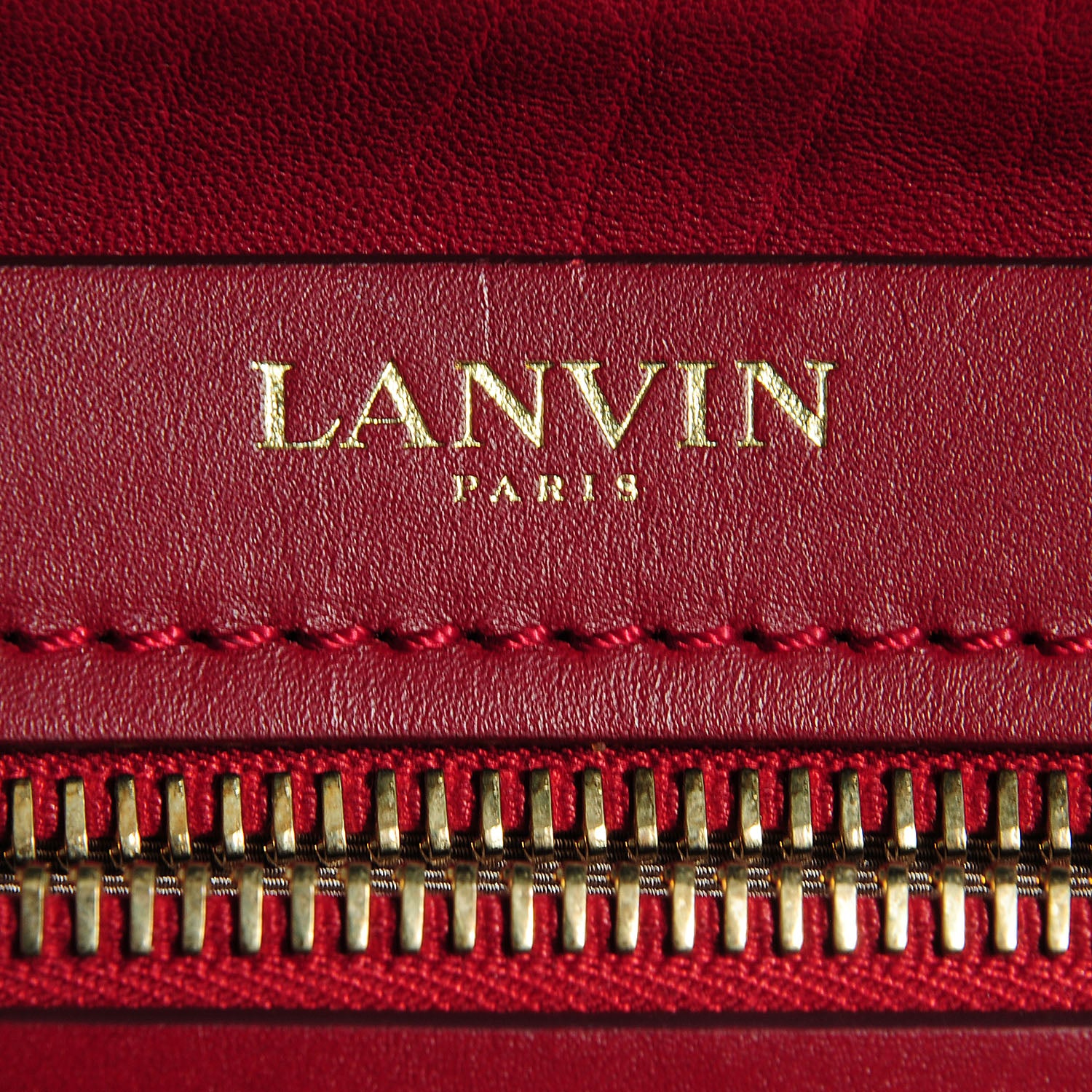 Lanvin Leather Padam Double Zip Bag Red 5 of 9
