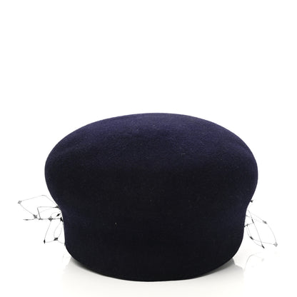 Christian Dior Cotton Canvas Arty Cap with Veil 58 Navy Blue 5 of 8
