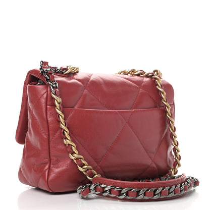 Chanel Goatskin Quilted Medium Chanel 19 Flap Red 2 of 9