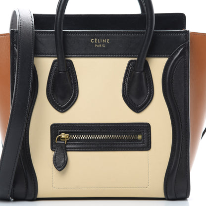 Celine Satin Calfskin Nano Tri-Color Luggage Seashell 8 of 17